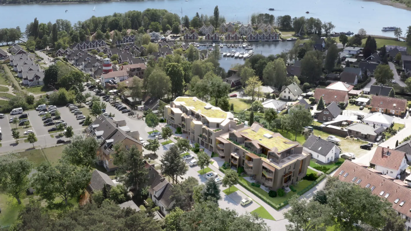 Luftbild vom Scharmützelsee mit der Marina
